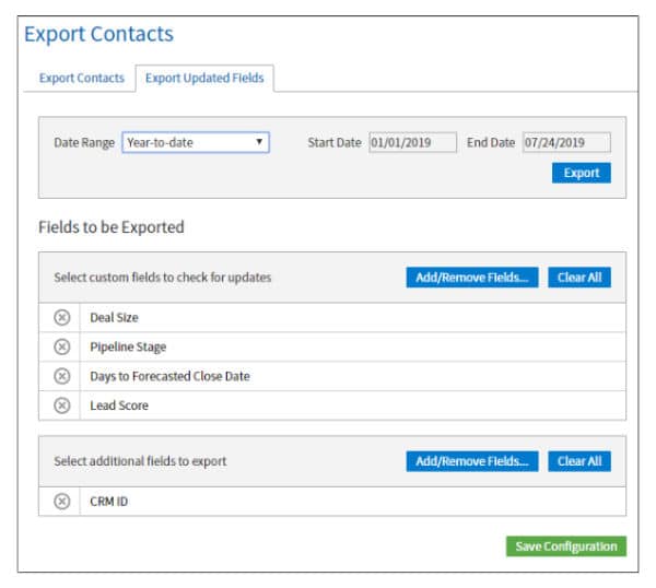 Export Updated Fields