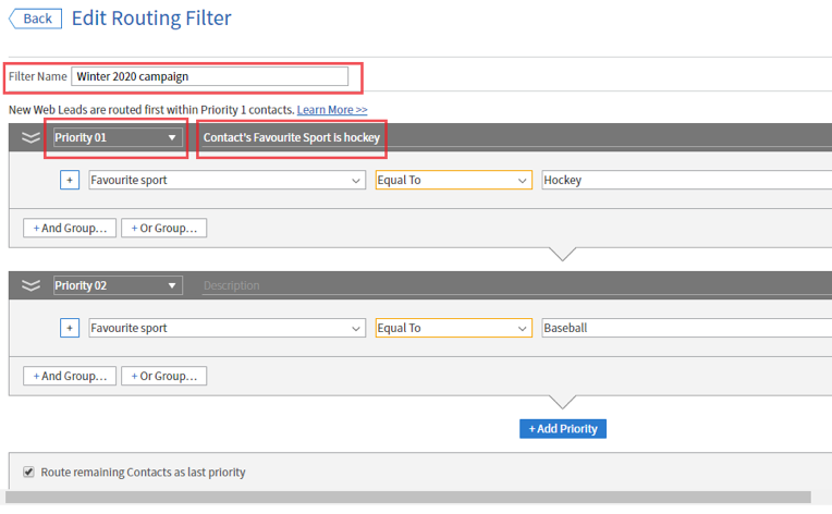 editing routing filter